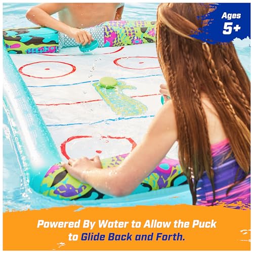 SwimWays Hydro Hockey Inflatable Water Floating Table Hockey Set, Pool Toy for Kids Ages 5+ - color: Inflatable Hockey