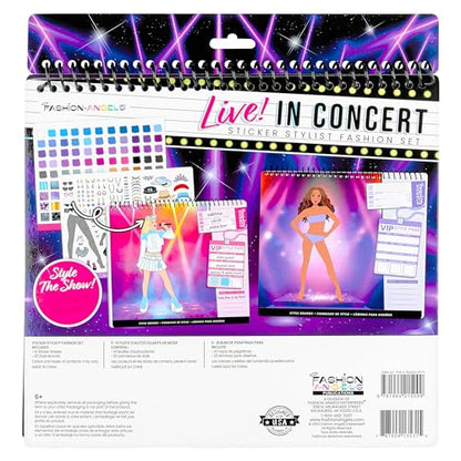 Fashion Angels Live! in Concert Sticker Stylist Fashion Set, Includes Concert Venue Style Boards, Popstar Silhouettes & 600+ Stickers, Ideal Gift for Kids & Teens - style: Pop Star