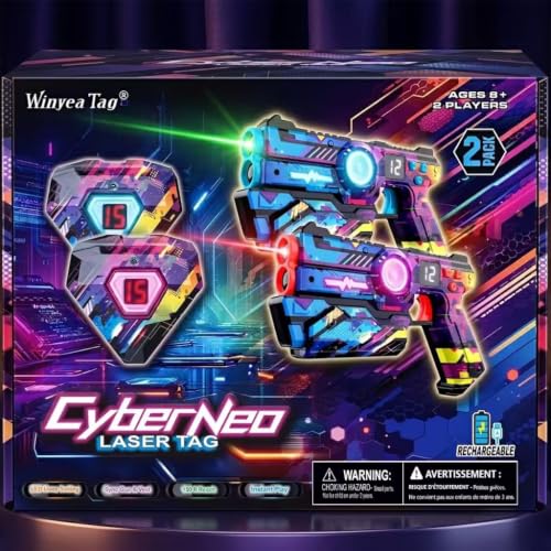 Rechargeable Laser Tag Set of 2, Gifts for 8 9 10 11 12 13 Year Old Boy Birthday, Lazer Tag Gun with Vest, Outdoor Family Games for Kids & Adults, Boy Toys Age 8-10, Teen Boy Gril 8-12 Years Gift