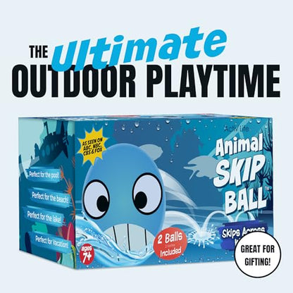 Activ Life The Ultimate Water Skip Balls, Water Bouncing Ball for Swimming Pool, Beach Toys for Friends, Family, Kids and Adults - style: Whale