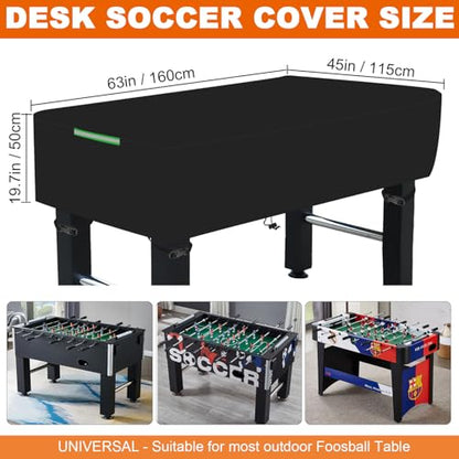 Foosball Dust Cover,Foosball Table Protection Cover-600D Heavy Duty Waterproof Outdoor Patio Party Game Table Cover, Black - size: 160*115*50CM