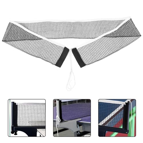 Table Tennis Net 182x15cm Thread Black Portable Replacement Net with Grip Holder for Indoor Outdoor Training and Leisure Games