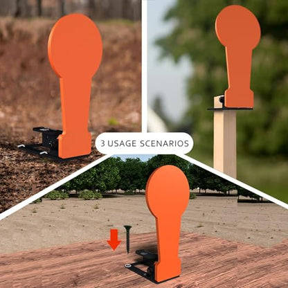 Atflbox 3/8" AR500 12.8'' Classic Popper Steel Shooting Target, 6'' Plate Auto Reset Target for Shooting Range, Suitable for Pistol, Rifle, Handgun, Shotgun, Rimfire - color: 1 Pcs
