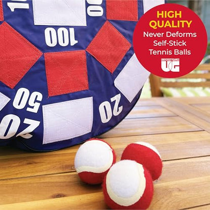 University Games, Lawn Party Collection, Inflatable Dart Ball Game Set with (3) Self Stick Tennis Balls - Fun Indoor + Outdoor Tennis Toss - 24" x 24"