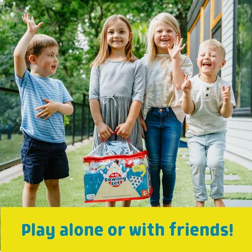 Chuckle & Roar 10-Pin Kids Bowling Set with Pin Pal – Indoor Active Game for Family Game Night, Easy Setup & Cleanup, Color & Number Learning Toy, Ages 3+