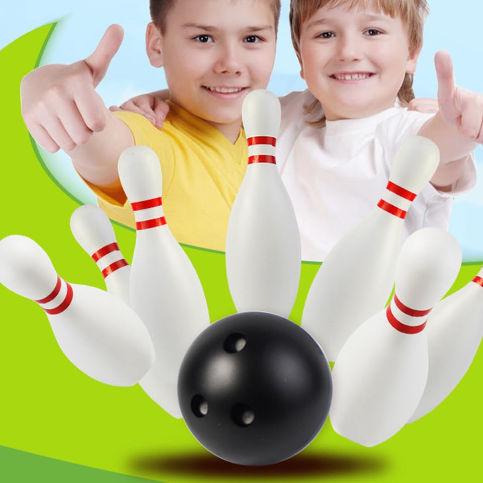 1 Set Childrens Bowling Kit Parent Interactive Sports Pins Balls Safe Material Fun for Family Parties and Kindergarten Activities Random Color
