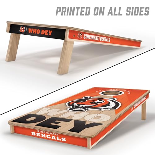 YouTheFan NFL 2' x 4' Slogan Series Professional Wood Cornhole Game - color: Cincinnati Bengals