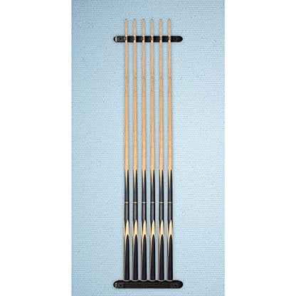 Moyan Super Pool Cue and Billiard Wall Rack - Wall Mounted Cue Holder (Black / 6 Cues) - color: Black, size: 6 Cues Holder