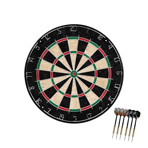 MD Sports Dartboard Cabinet Multiple Styles Electronic Dartboard With Digital X/O Cricket Scorekeeping and Dart Set, Perfect for Cricket Games - style: Bristle Dartboard (w/Steel Tip Darts)