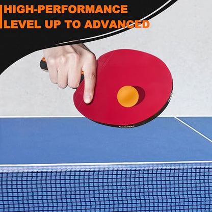 Comesee Ping Pong Net with Collapsible Clamps and Paddles Set, Table Tennis Rackets and Balls, Spring Activated Clip Posts and Storage Case