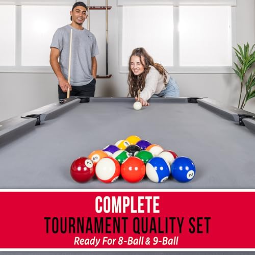 GoSports Regulation Pool Balls Set Premium Billiard Ball Set of 16 for Pool Table Professional Cue Balls for Pool Billiards 57mm Resin Pool Table Balls