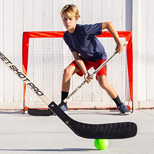 GoSports Street Hockey - Choose Between Goal Set with Sticks, Balls (6 Pack) or Sticks (2 Pack) - style: Street Hockey Goal Set