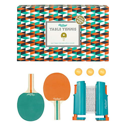 Ridley's Portable Travel 6-Piece Table Tennis Set for Adults and Children – Tabletop Ping Pong Kit Makes Any Table a Tennis Court – Easily Attaches to Tables up to 60” Wide
