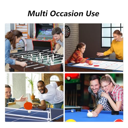 PEXMOR 6-in-1 Multi Game Table for Adults, Combo Table for Game Room, 48" Game Table Set for Family w/Hockey, Foosball, Pool, Table Tennis, Shuffleboard, Bowling