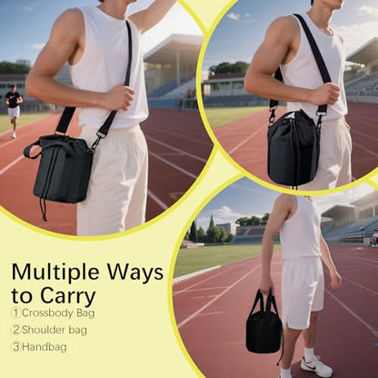 Shot Put Bag Carrier for 6 to 16 Pound Shot Put | Durable, Foam Pad, Comfortable Handle, Adjustable Shoulder Strap