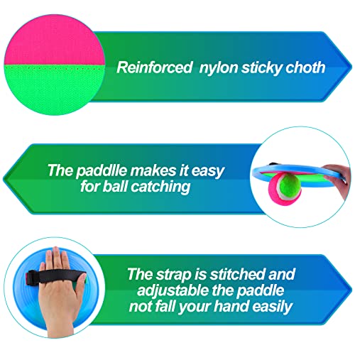Aneco Toss and Catch Paddle Game Set Disc Paddles and Toss Ball Sport Game with Storage Bag, 6 Paddles and 6 Balls - color: Light Blue