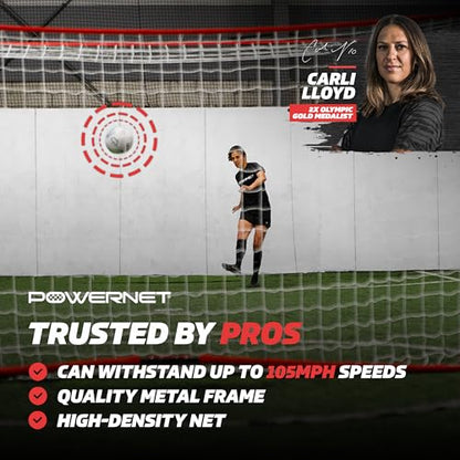 PowerNet Soccer Goal for Backyard, 3Mx2M / 6x4 / 8x4 / 12x6 / 14x7 /18.5x6.5 / 21x7 / 24 x 8 Portable Soccer Net, Sports & Outdoors Training Equipment, Quick Setup 1 Goal & Zipper Storage Bag - style: 14 x 7 FT