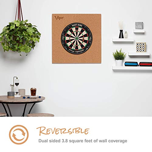 Viper Wall Defender II Dartboard Surround, Cork Lined Dart Board Wall Protector, Reversible EVA Foam Dartboard Backboard, Fits 17.75 and 18 Inch Boards