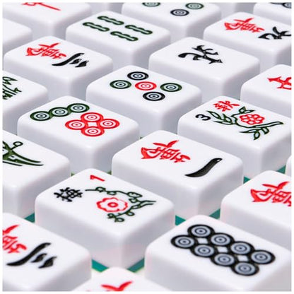 Spin Master Games Legacy Deluxe Mah Jong Classic Game with Two-Toned Tiles and Lined Wood Storage Case, Family Game for 4 Players Ages 8 and up - color: Mahjong