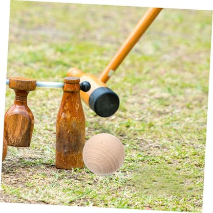 Outdoor Games 5pcs Wooden Croquet Balls Leisure Activity Replacement for Croquet Set Family Gathering