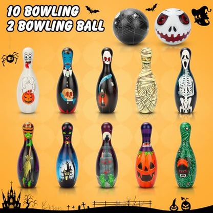 Halloween Games Bowling Set for Kids Party Supplies, Pins and Balls for Family Indoor Outdoor Games, Party Favors - style: Style A