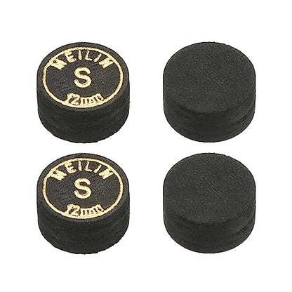 M METERXITY Pool Cue Tips - Laminated Billiard Cue Tips Multiple Layer Faux Leather Apply to Pool Cues/Snooker - size: 12mm, style: Soft