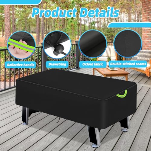 Air Hockey Table Cover, Heavy Duty Waterproof 600D Oxford Air Hockey Game Tables Covers , Indoors/Outdoors Game Table Accessories, 83.8" W X 44" D X 15" H,Black
