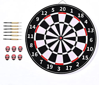 18-Inch Wall Mounted Dart Boards Set, Steel Tip Dart, Alloy Stand Protection Dartboard with 6 Needle Dart， for Adults Kids