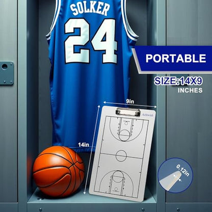 Premium Clipboard for Coaches, Durable Dry Erase WhiteBoard, Simplicity Sharpens Focus, Tactical Coaching Clip Boards, Sporting Goods Clipboards(Basketball) - style: Basketball