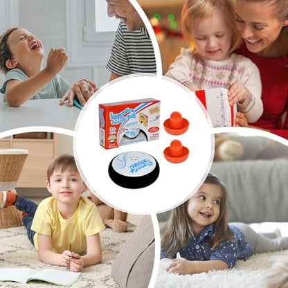 Air Hockey Hover Puck - Hover Puck Game, Desktop Air Hockey Game, Floating Hovers with 2 Red Sliders | Electric Board Interactive Toy Gift for Children and Adults Family Outdoor School Party