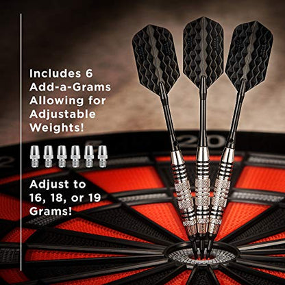 Viper by GLD Products Bobcat Adjustable Weight Soft Tip Darts with Storage/Travel Case - size: 16 Grams (Adjustable to 18 and 19 Grams), style: Nickel Silver Plated with Black Rings