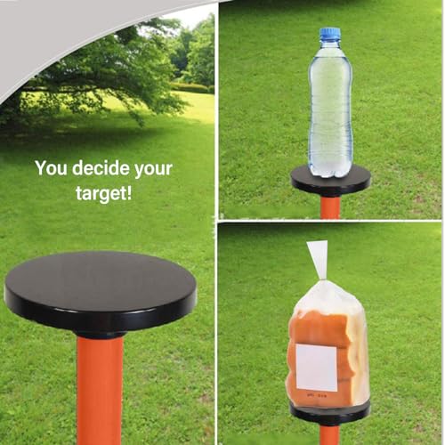 Flying Disc Outdoor Game Set, Bottle Drop Disc Toss Game with Thickened Stainless Steel Pole, Portable PVC Flying Disc Game for Yard Beach Lawn Backyard Parties
