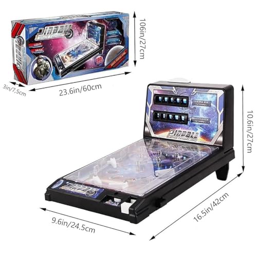 Professional Pinball Machine Full Size, Electronic Pinball Machines Toys with Light, Sound Effects and Digital-Counter, Classic Desktop Pinball Game for Home/Bar