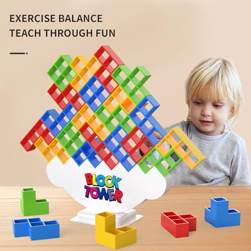 48 Pcs Large-Sized Balance Stacking Blocks Game - Perfect Toys for Kids & Family - Ideal for Family Fun and Stack Game Play