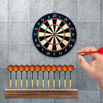 Kathfly 5 Pcs Dart Holder Wall Mount Displays Sets Including 1 Wooden Darts Holder 2 Throw Line Marker 2 Hook for Dart Storage Displaying