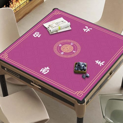 Mahjong Mat, Non-Slip Noise Reducing Game Mat, 31.5 Inch Mahjong Table Mat,Mahjong Mat with Cloth Bag and Carton Storage,Suitable for Mahjong, Dominoes, Solitaire and Other Games. (Pink) - color: Pink