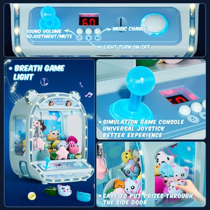 Skirfy Large Claws Machine Toy with Alloy Claw,LED Light & Adjustable Sound,16" Candy Dispenser Toys Mini Vending Machine for Kids Christmas Birthday Big Gifts for Girls Boys Ages 6+ - color: Blue