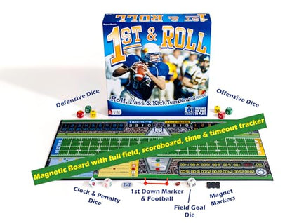 R&R Games 1st & Roll, Football Board Game for Adults and Kids, 2-4 Players, Ages 14+, Ideal for Family Night
