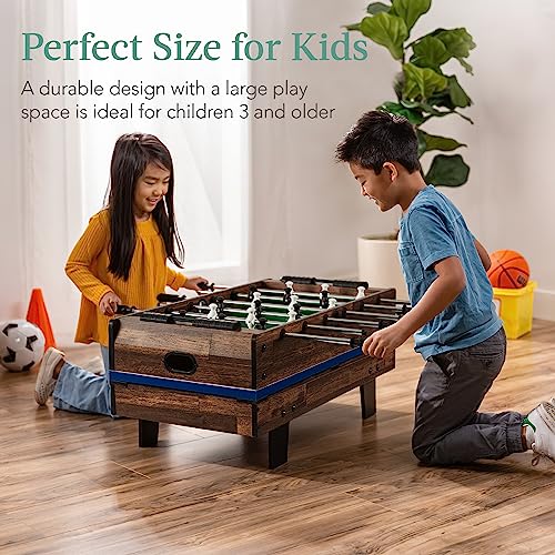 Best Choice Products Multi-Game Table Series – Interactive Game Tables for Kids with Foosball, Air Hockey, Billiards, Ping Pong & More | Childrens - color: 11-in-1 Dark Wood