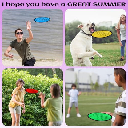 End of the Year Gifts for Students Bulk Foldable Flying Disc Fans Set with Stickers Bags, End of Year Student Gifts from Teacher Beach Fun Folding Pocket Hand Fans for Outdoor Activities Games - style: 24 Pcs Inspirational Flying Disc Fans-A