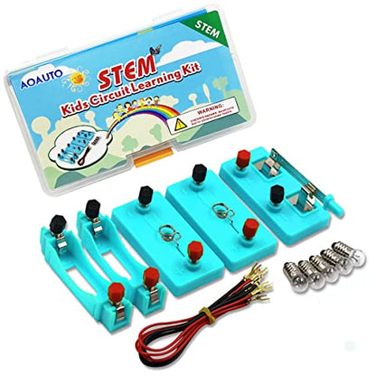 Kids Electric Circuit STEM Experiment Kit, Physics Learning Set for Series & Parallel Circuits, Teaching Supplies for Classroom & Homeschool Students