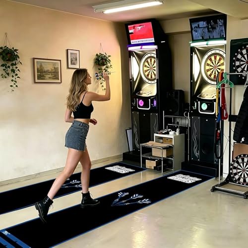 Darts Mat with Throwing Line | Non-Slip with Portable Launch Line, Protective Dart Mat, for Game Room Recreation Center Sports Club Office Basement and Ga - size: B