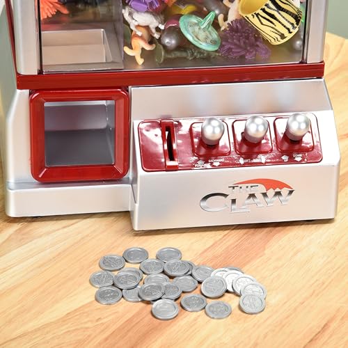 Etna Electronic Mini Claw Machine for Kids, Mini Candy Prize Dispenser Arcade Game with Sound, 30 Tokens, 10" x 7.90" x 13.5"