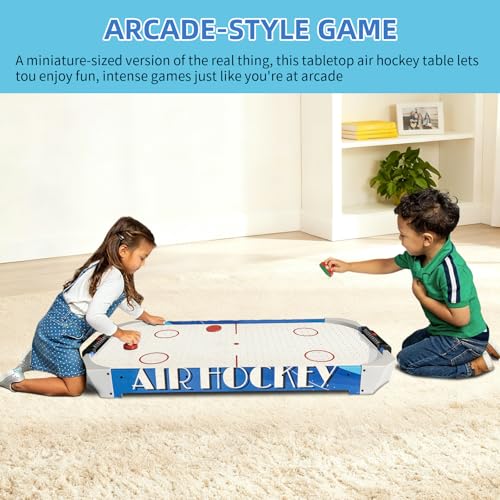 40 inch Table Top Air Hockey Table Kids and Adults, Includes Pucks and Paddles,Hockey Game Table for Home, Game Room, Office