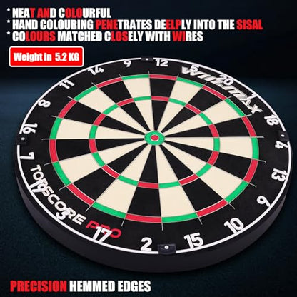 WIN.MAX Dart Board - Bristle Steel Tip Dartboard for Adults Bristle Steel Tip Dart Board Set with 12 Darts Metal - style: TOP