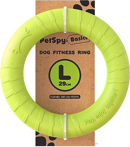 PetSpy Dog Ring Toy – Flying Ring for Outdoor Play, Floating Training & Fetch Toy for Throwing, Catching & Chewers – Durable EVA Flying Disc for Small, Medium & Large Dogs - size: Large, style: 1 Ring