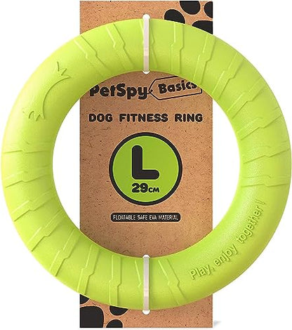 PetSpy Dog Ring Toy – Flying Ring for Outdoor Play, Floating Training & Fetch Toy for Throwing, Catching & Chewers – Durable EVA Flying Disc for Small, Medium & Large Dogs - size: Large, style: 1 Ring