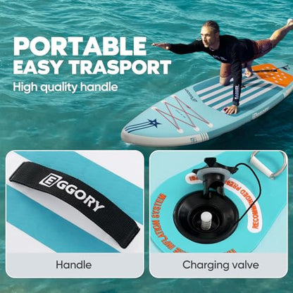 Inflatable Paddle Board,Stand Up Paddle Board Set, Extra Wide SUP Board with Removable Fin, Floating Paddle, Hand Pump, Waterproof Phone Pouch,Traveling Board - color: NF green