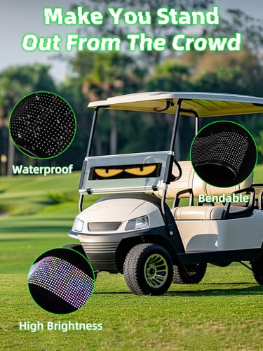 24 "* 5" Golf Cart Devil Eyes Light Sign,LED Sign for Store, Programmable Flexible LED Matrix Panel with APP and Remote Control,Pre-Made Animations & Customizable - size: 24"*5"