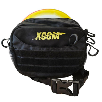 Disc Golf Starter Bag Waist Fanny, Basic Portable Waist Bag Storage for 3-5 Discs, with Adjustable Strap, 3 Zipped Pockets for Men, Women, Black